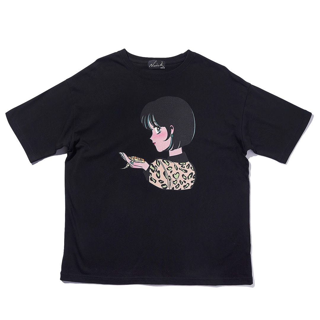 NOIR.K × 火曜び GIRL & LIZARD BIG TEE【BLACK】