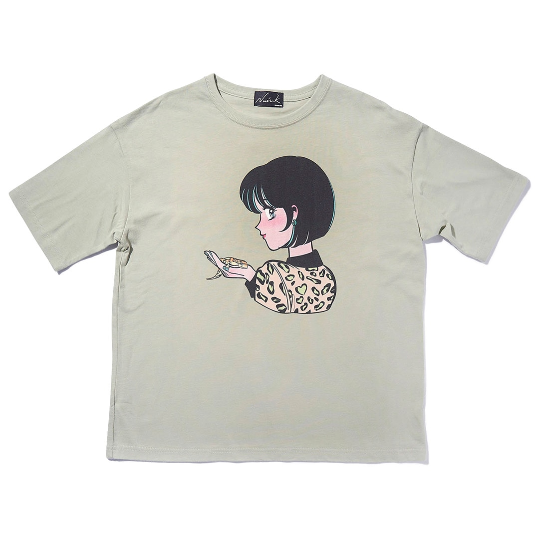 NOIR.K × 火曜び GIRL & LIZARD BIG TEE【SAGE GREEN】