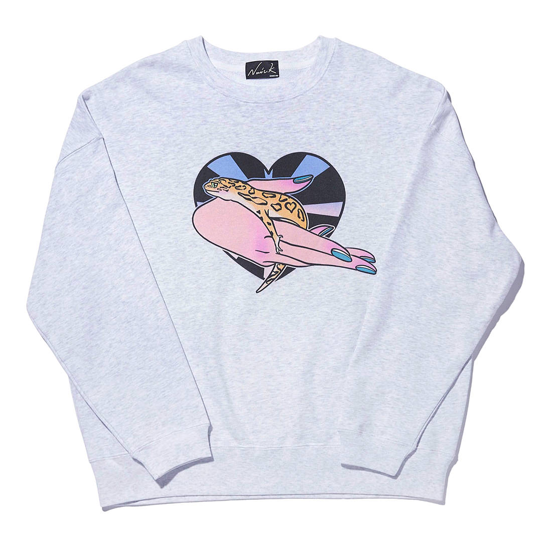 NOIR.K × 火曜び LIZARD ON HAND BIG CREW SWEAT