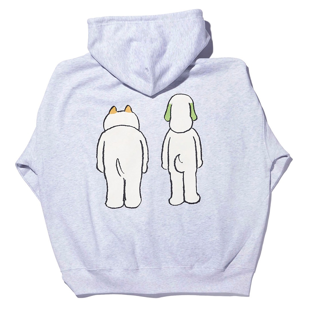 犬光ランド × makomo ペンぺとピンピ BIG ZIP HOODIE【MIX GRAY】