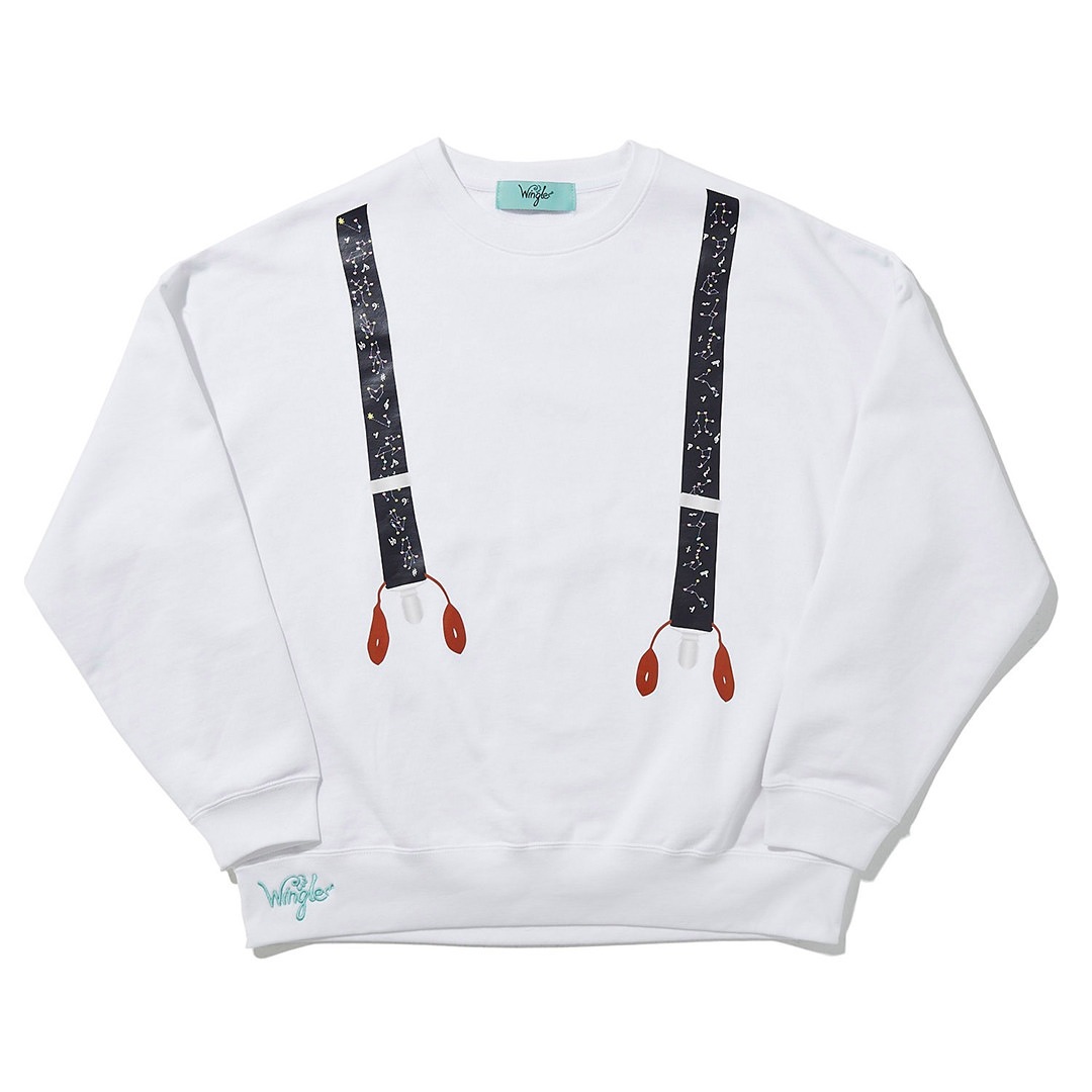 WINGLE ZODIAC SIGN BIG SWEAT SHIRTS【WHITE】