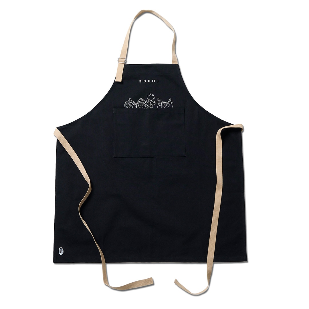 ＜受注生産＞EGUMI FRUIT PRINT APRON【BLACK】