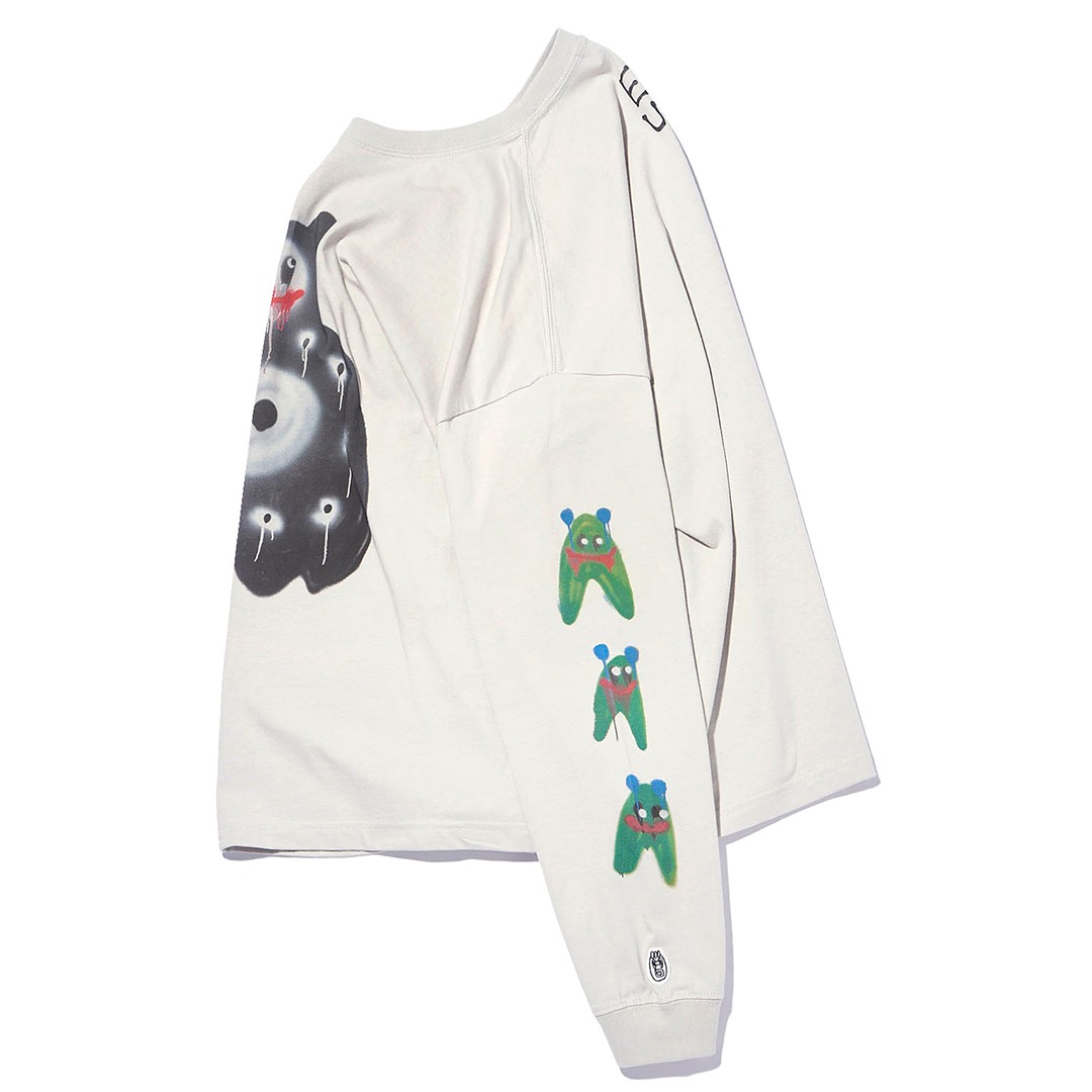 EGUMI SPRAY ART BIG LONG SLEEVE TEE【GRAY】