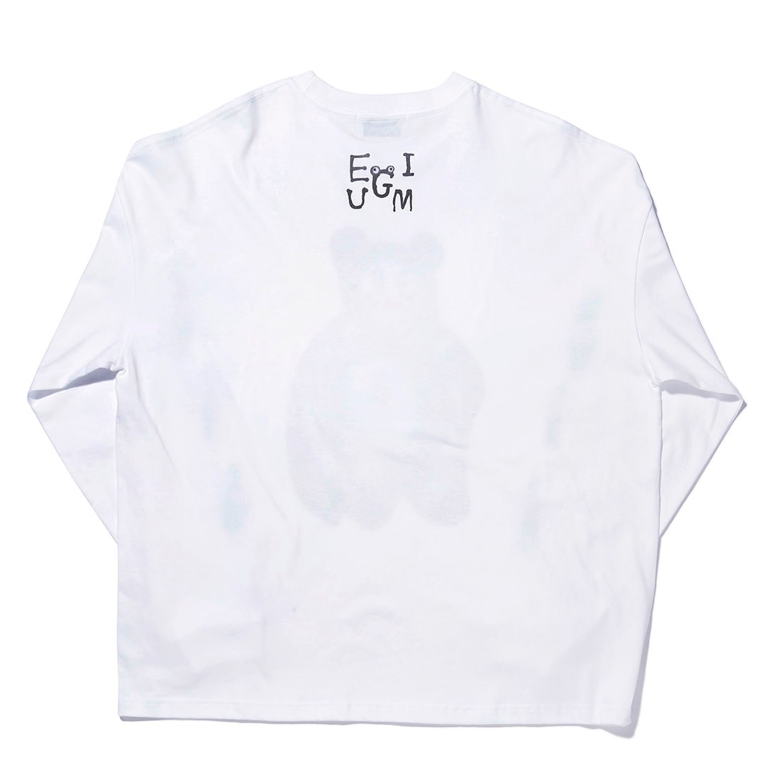 EGUMI SPRAY ART BIG LONG SLEEVE TEE【WHITE】