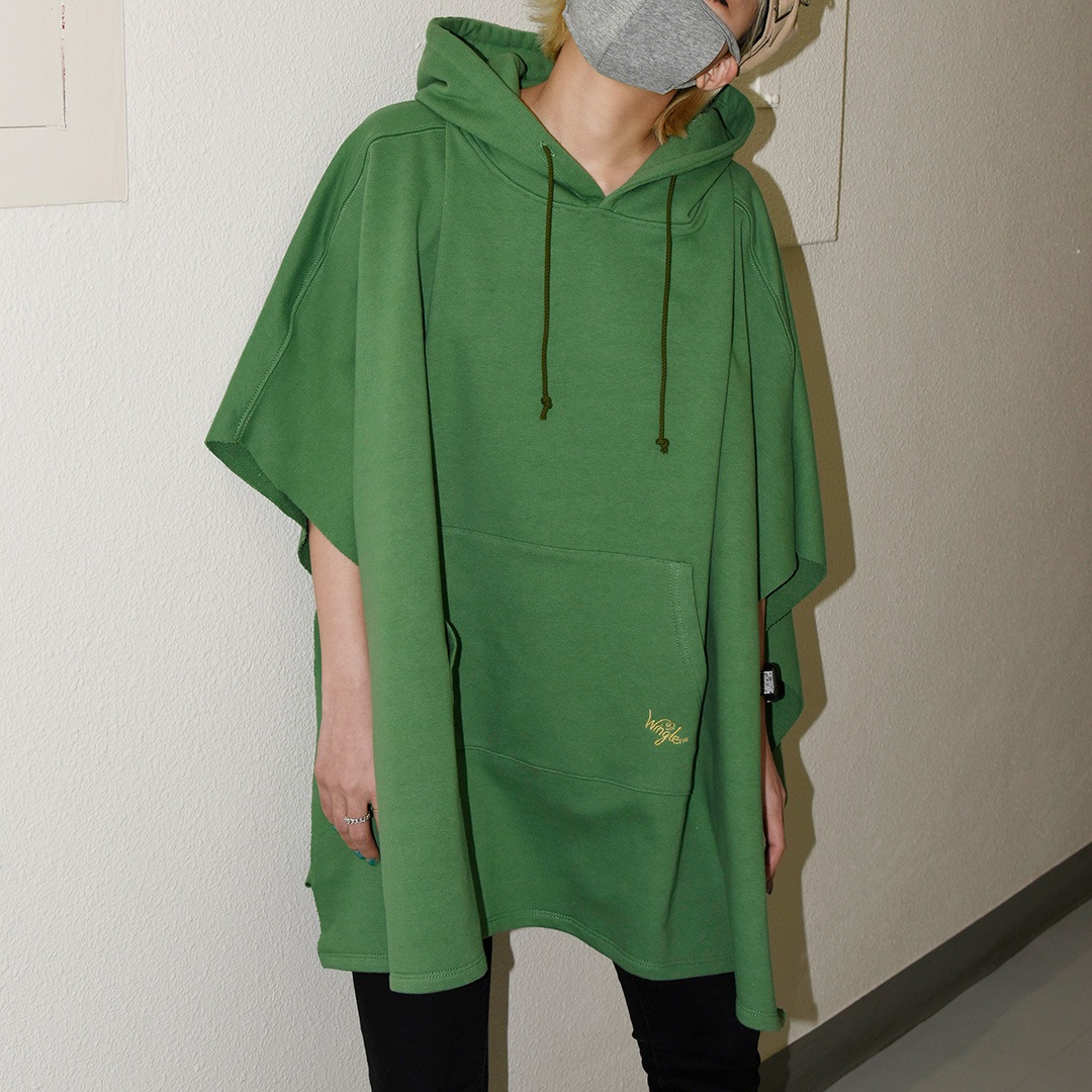 WINGLE SWEAT PONCHO【GREEN】