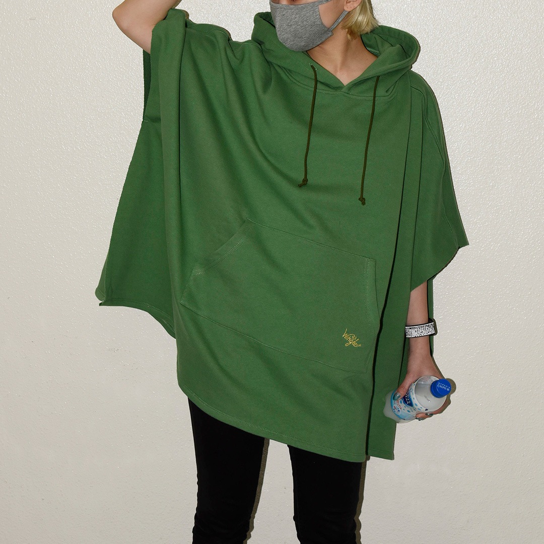 WINGLE SWEAT PONCHO【GREEN】