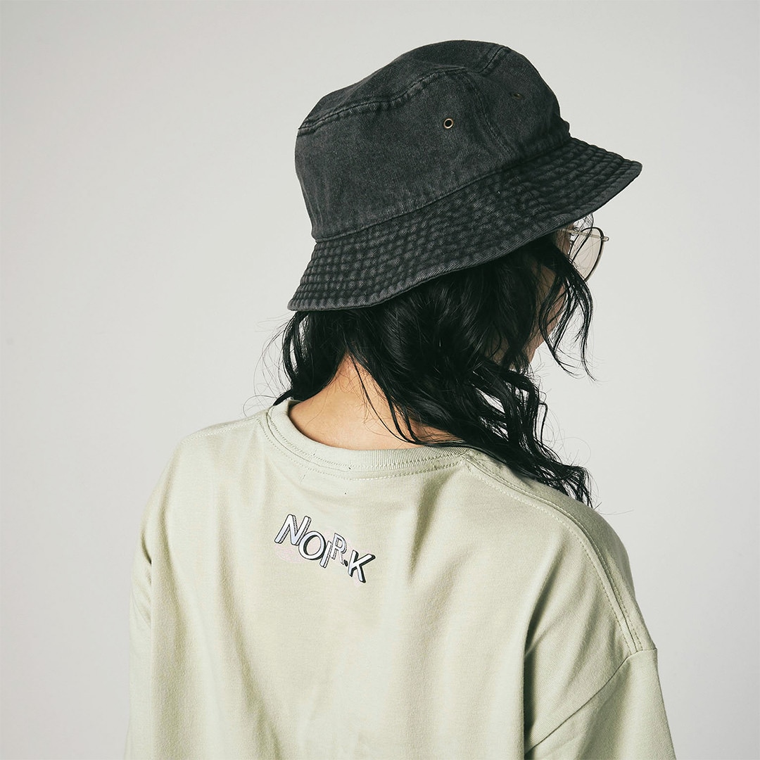 NOIR.K × 火曜び LOGO DENIM BUCKET HAT【BLACK】 | NOIR.K | TAKALAKA