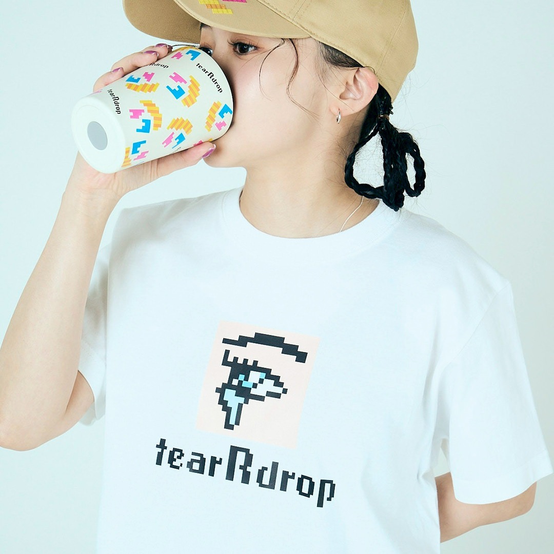＜受注生産＞tear R drop PIXEL ART TEE【WHITE】