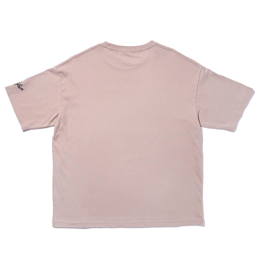 WINGLE × Naoko Satou FLOWER CIRCLE WREATH BIG TEE【SMOKEY PINK】