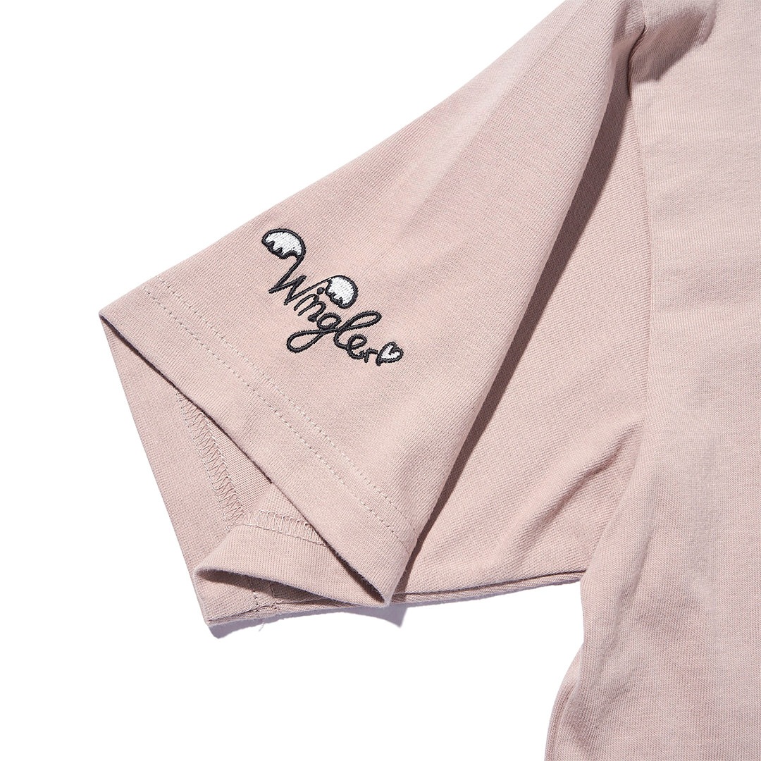 WINGLE × Naoko Satou FLOWER CIRCLE WREATH BIG TEE【SMOKEY PINK】