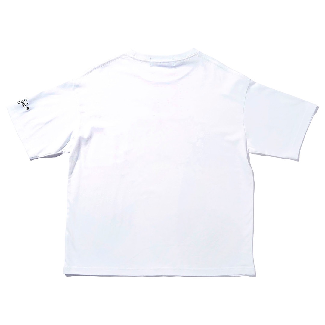 WINGLE × Naoko Satou FLOWER CIRCLE WREATH BIG TEE【WHITE】