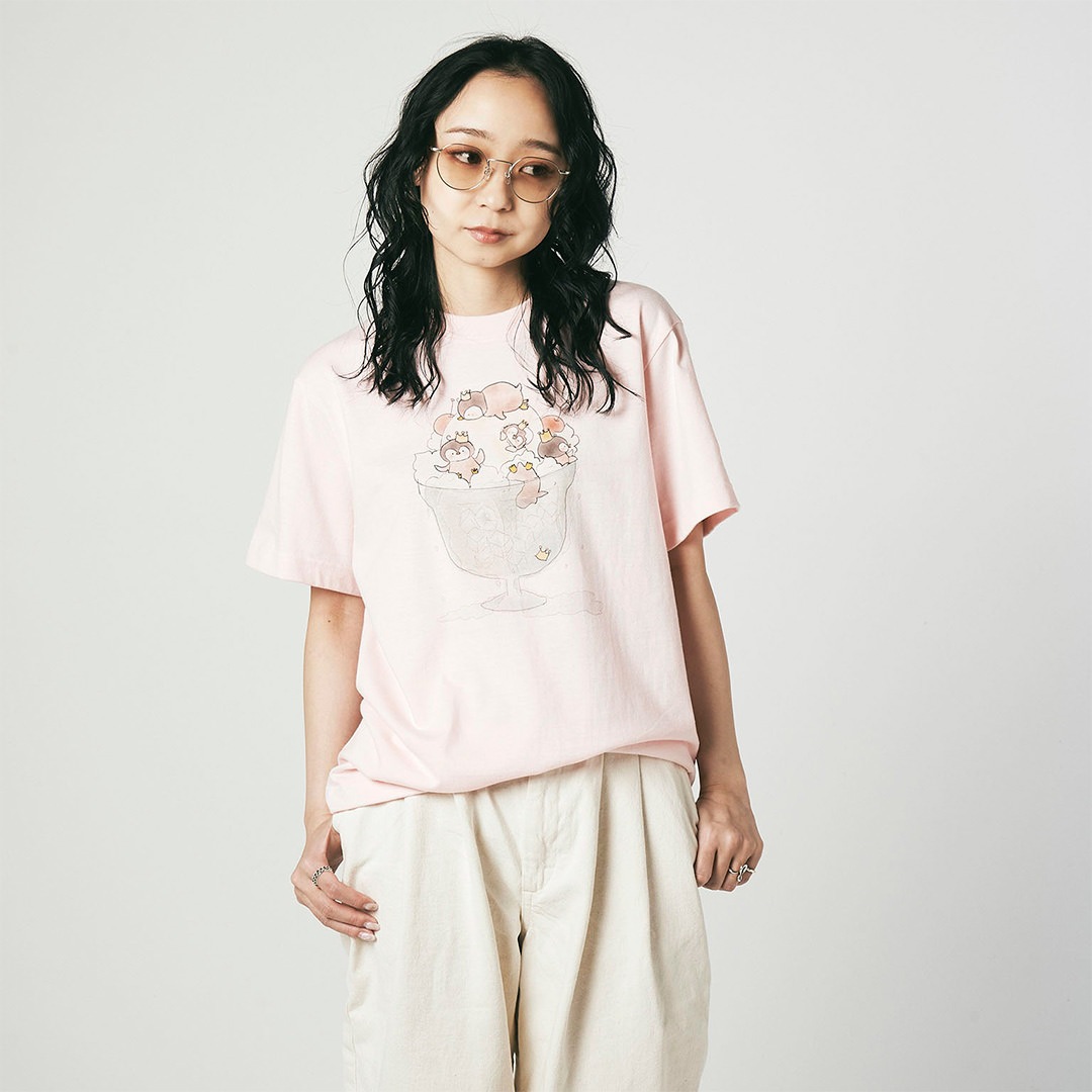 WINGLE × Naoko Satou PARFAIT REGULAR FIT TEE【PINK】