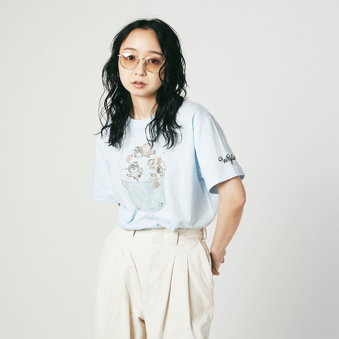 WINGLE × Naoko Satou PARFAIT REGULAR FIT TEE【LIGHT BLUE】