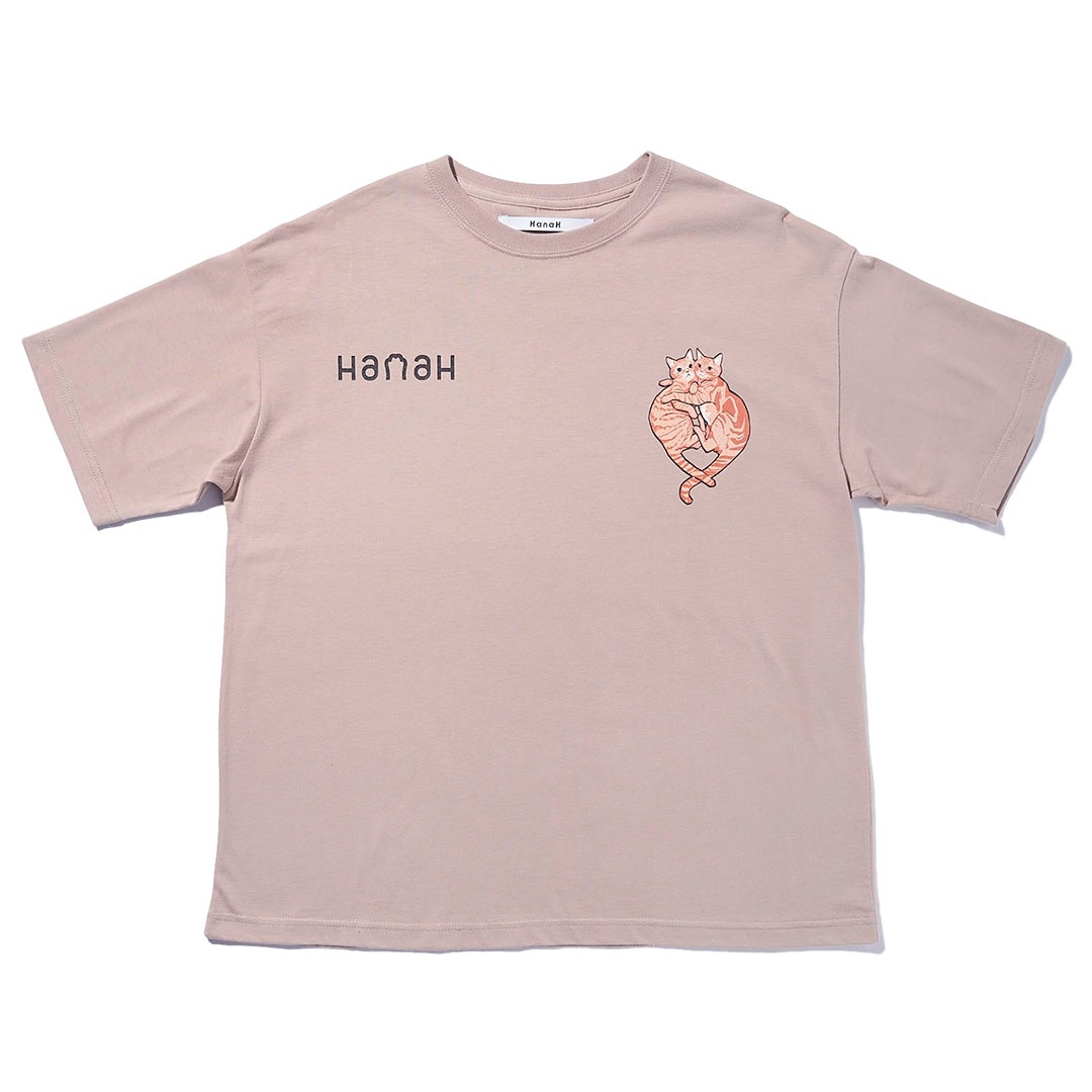 HanaH × tarou2 KONPEI & MISO BIG TEE【SMOKEY PINK】