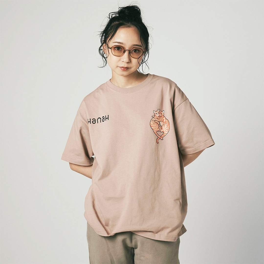 HanaH × tarou2 KONPEI & MISO BIG TEE【SMOKEY PINK】
