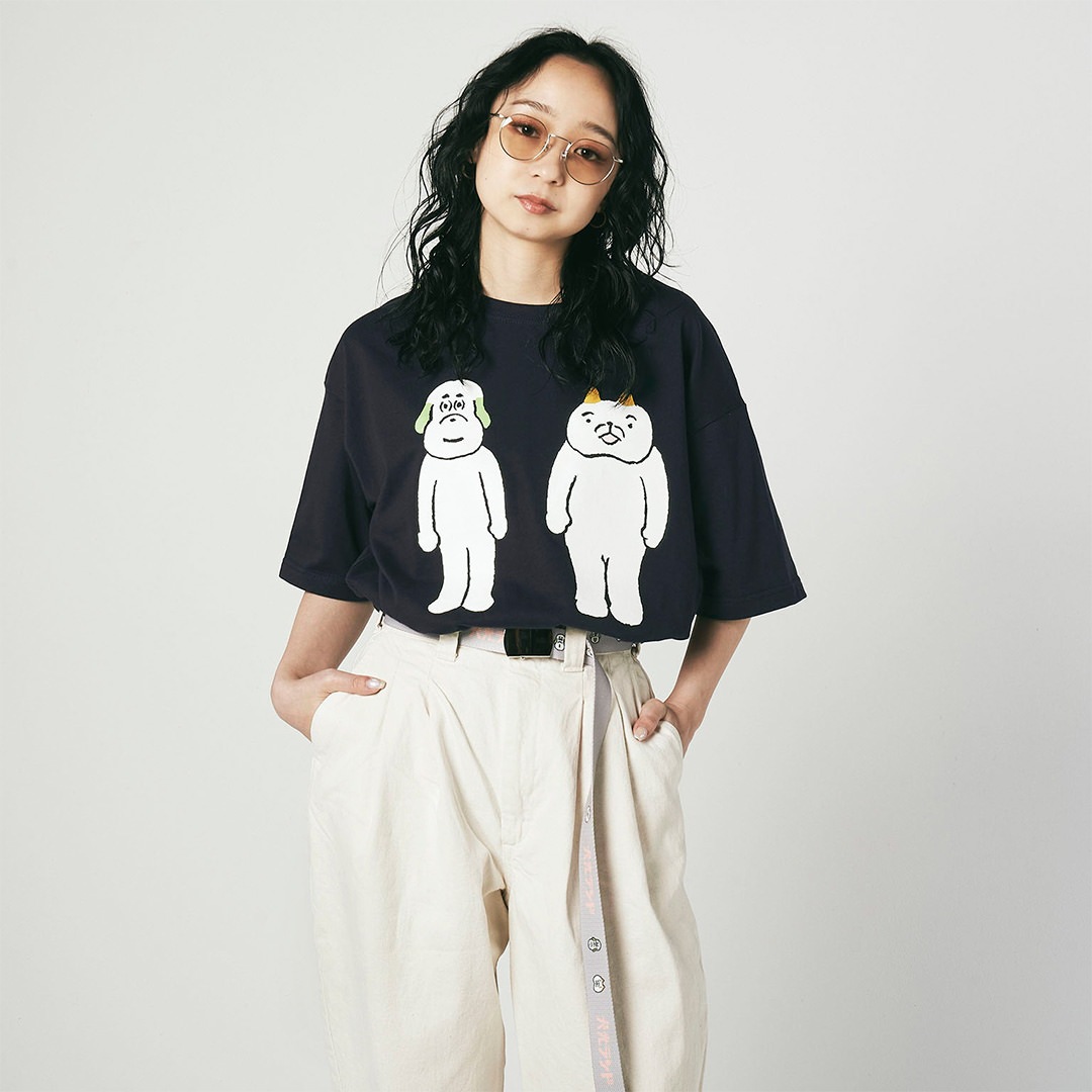 犬光ランド × makomo ペンぺとピンピ BIG TEE【NAVY】