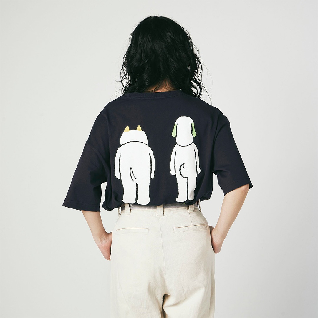 犬光ランド × makomo ペンぺとピンピ BIG TEE【NAVY】