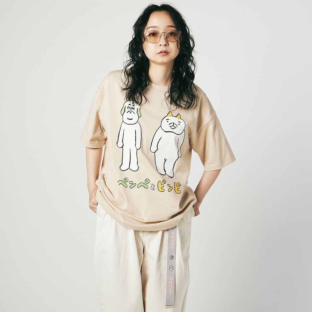 犬光ランド × makomo ペンぺとピンピ BIG TEE【SAND BEIGE】