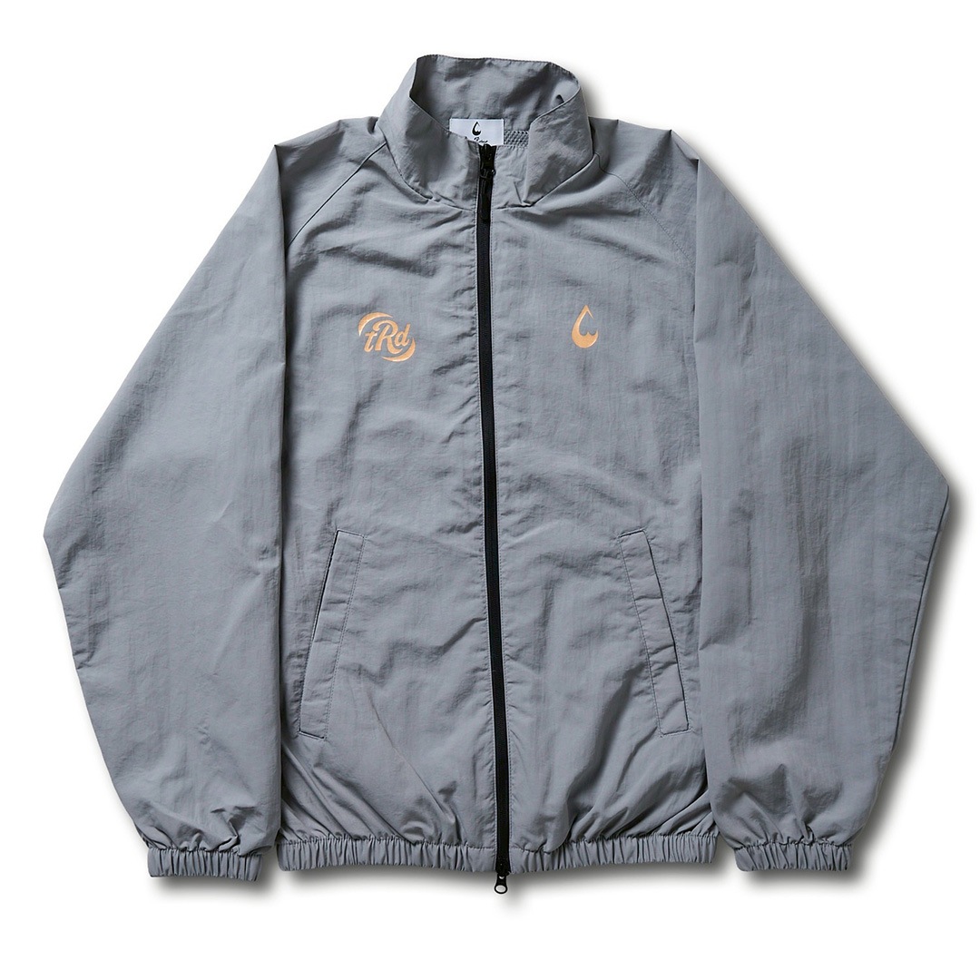 On フルジップ トレーニングジャケット グレー 受注生産＞tear R drop SPORTS NYLON TRAINING ZIP JACKET【DUSTY GRAY