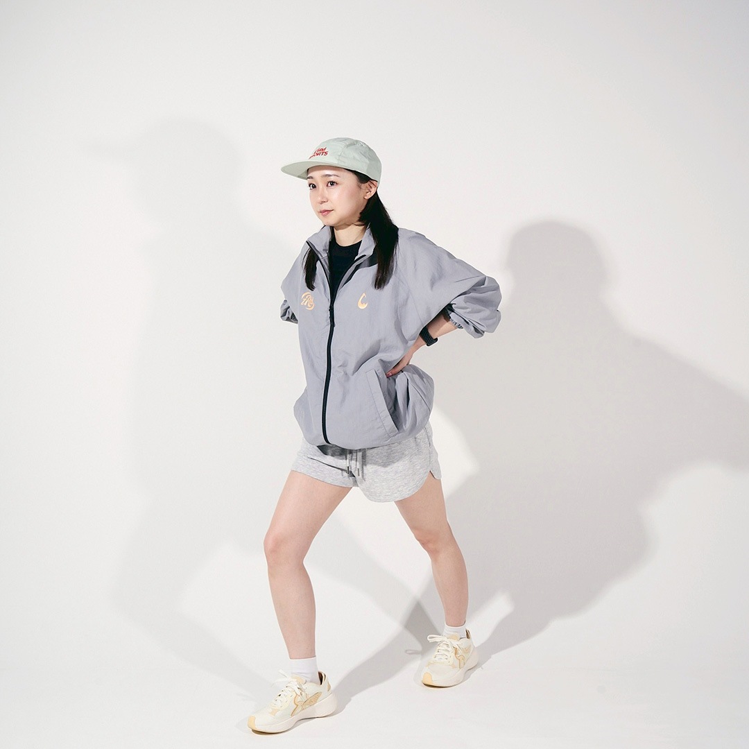 On フルジップ トレーニングジャケット グレー 受注生産＞tear R drop SPORTS NYLON TRAINING ZIP JACKET【DUSTY GRAY