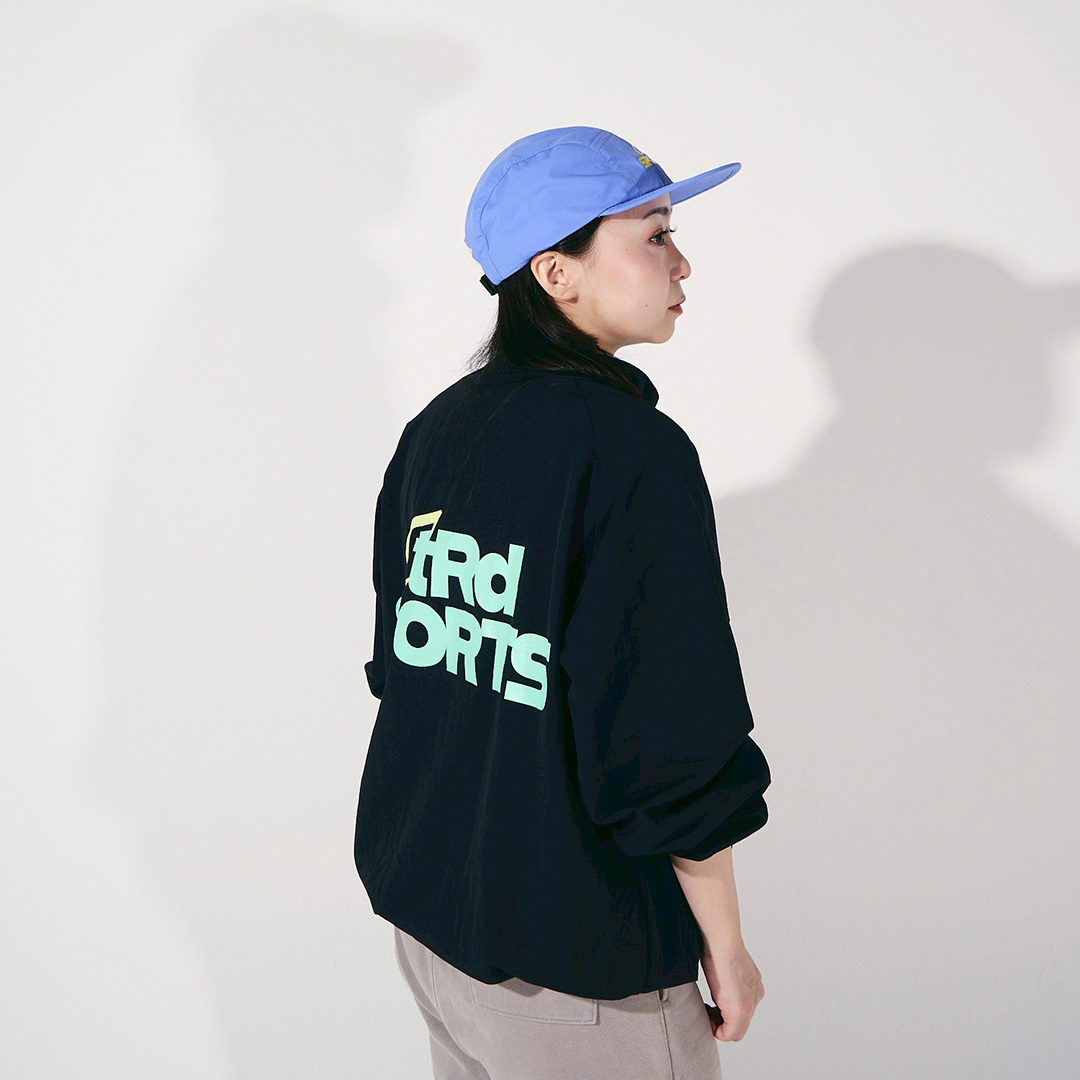 ribbonbit ナイロンジャケット 受注生産＞tear R drop SPORTS NYLON TRAINING ZIP JACKET【BLACK