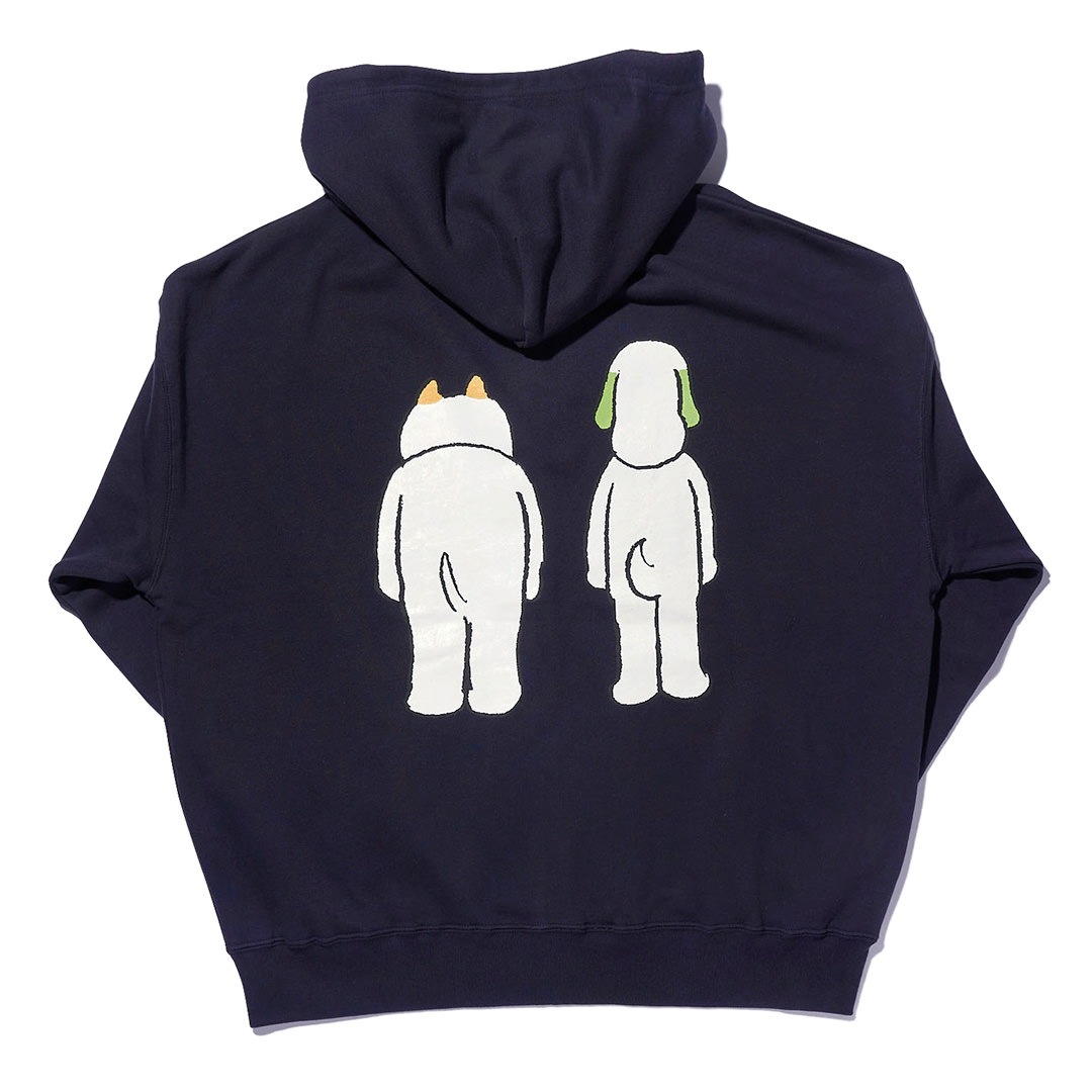 犬光ランド × makomo ペンぺとピンピ BIG ZIP HOODIE【NAVY】
