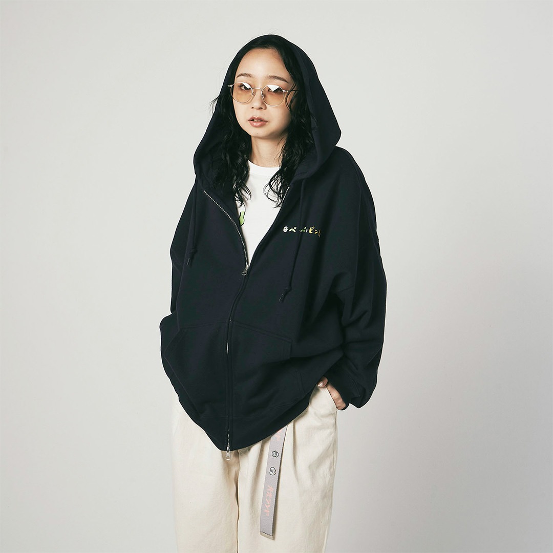 犬光ランド × makomo ペンぺとピンピ BIG ZIP HOODIE【NAVY】