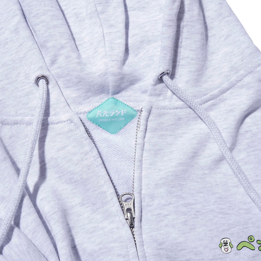 犬光ランド × makomo ペンぺとピンピ BIG ZIP HOODIE【MIX GRAY】