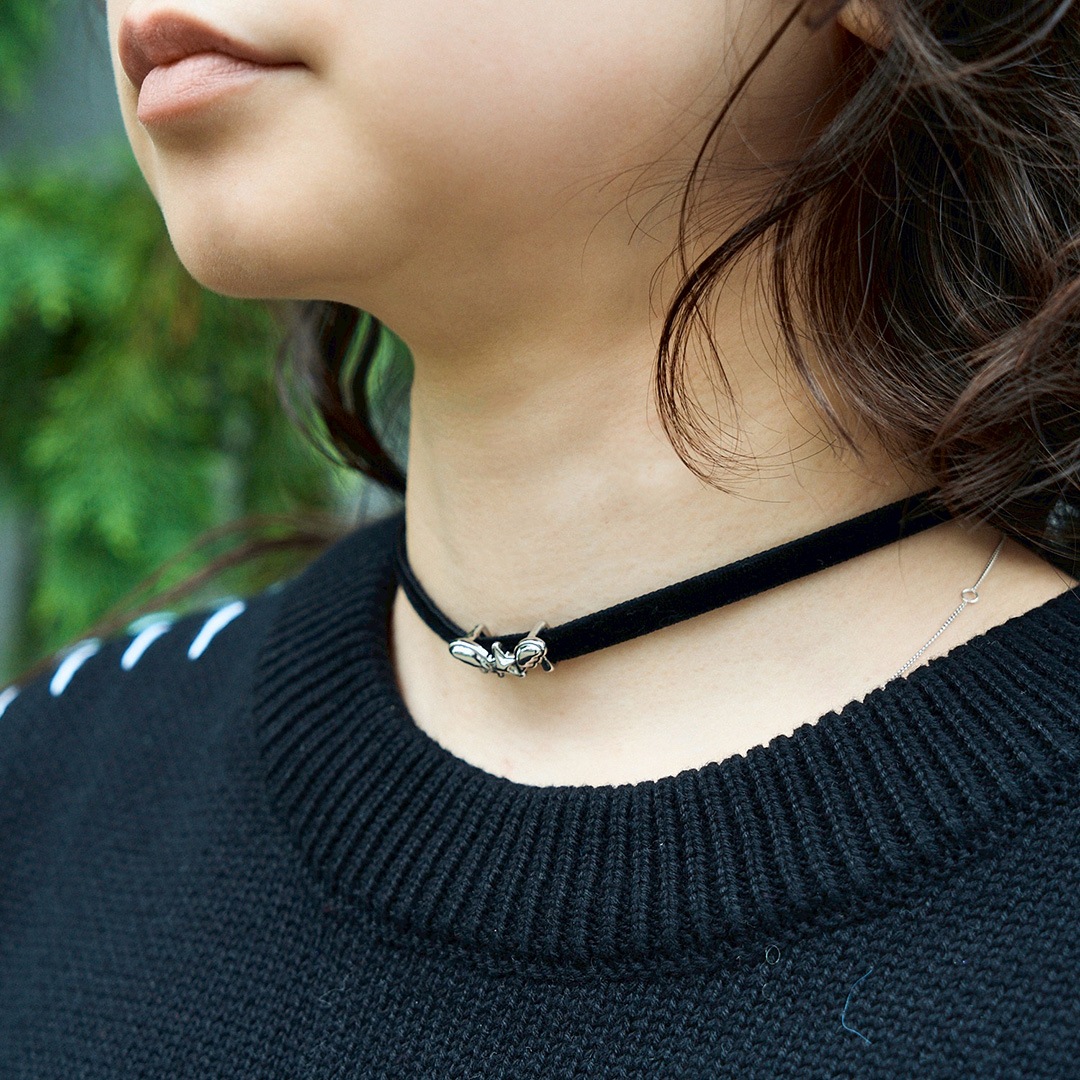 ＜受注生産＞ WINGLE STAR&FEATHER VELVET CHOKER