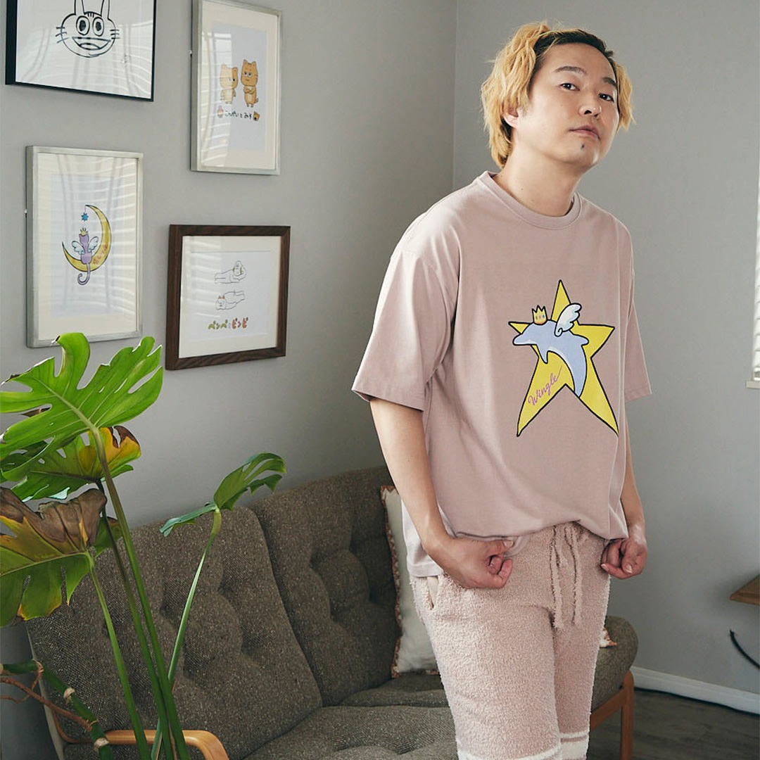 WINGLE STAR DOLPHIN BIG TEE【SMOKEY PINK】