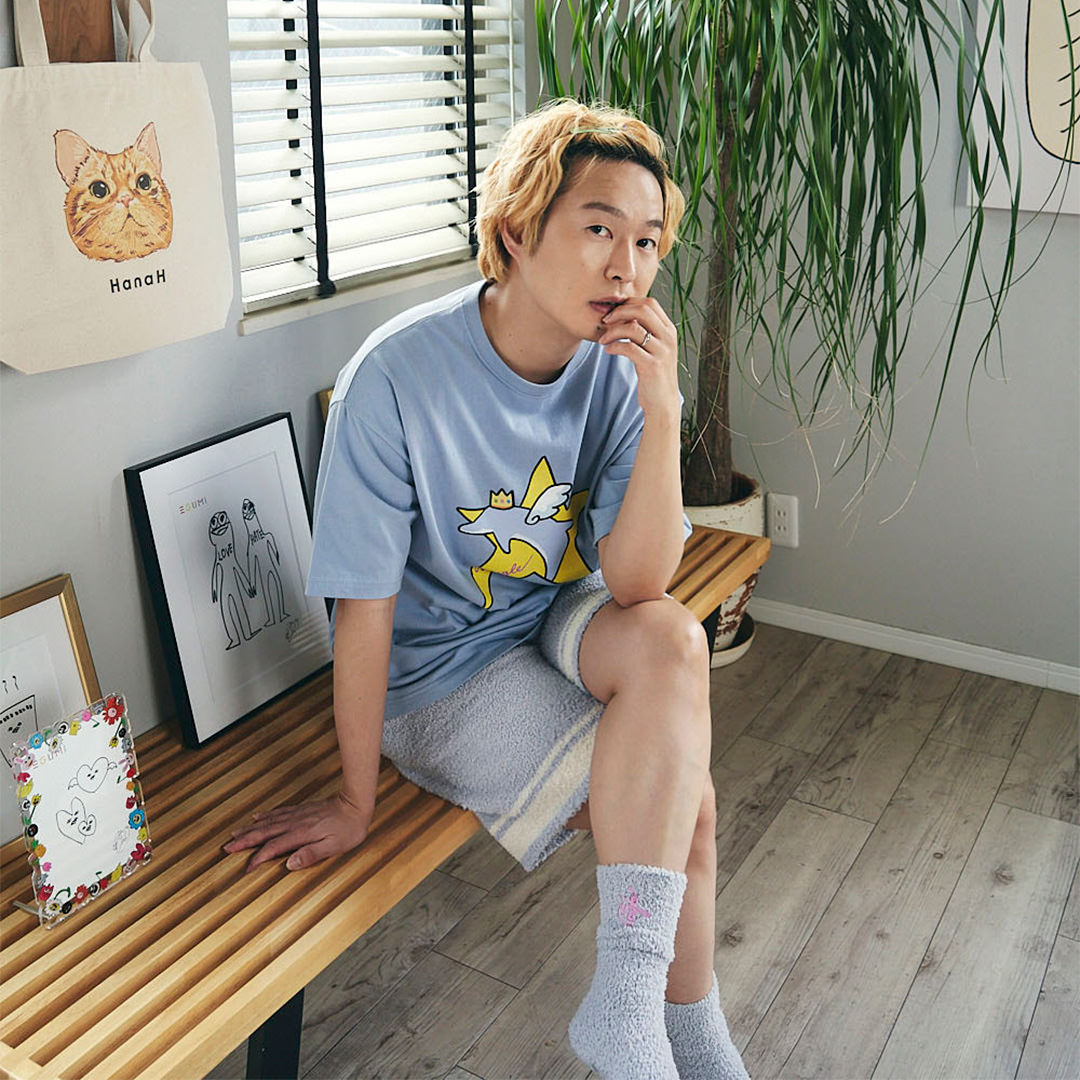 WINGLE STAR DOLPHIN BIG TEE【SMOKEY BLUE】