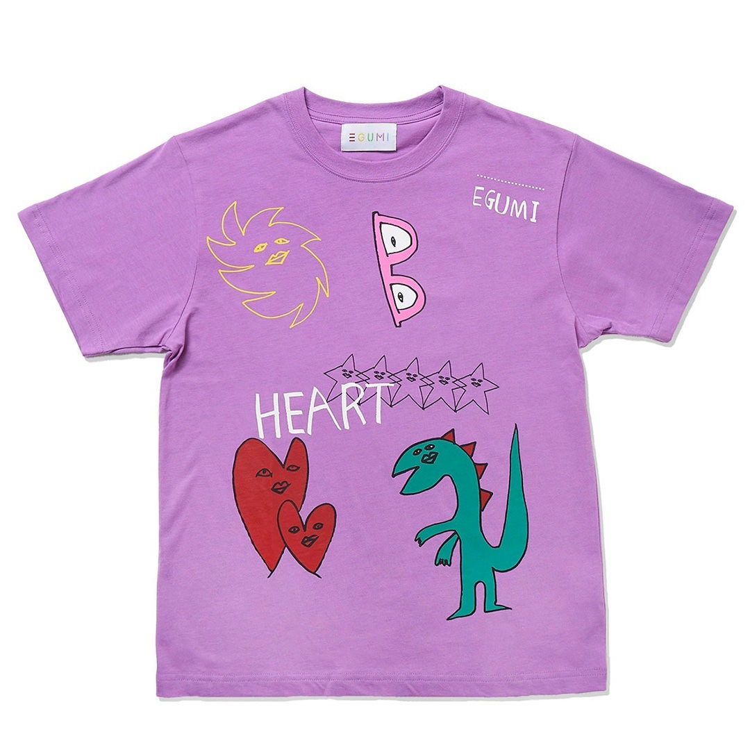EGUMI MULTI PRINT TEE【PURPLE】