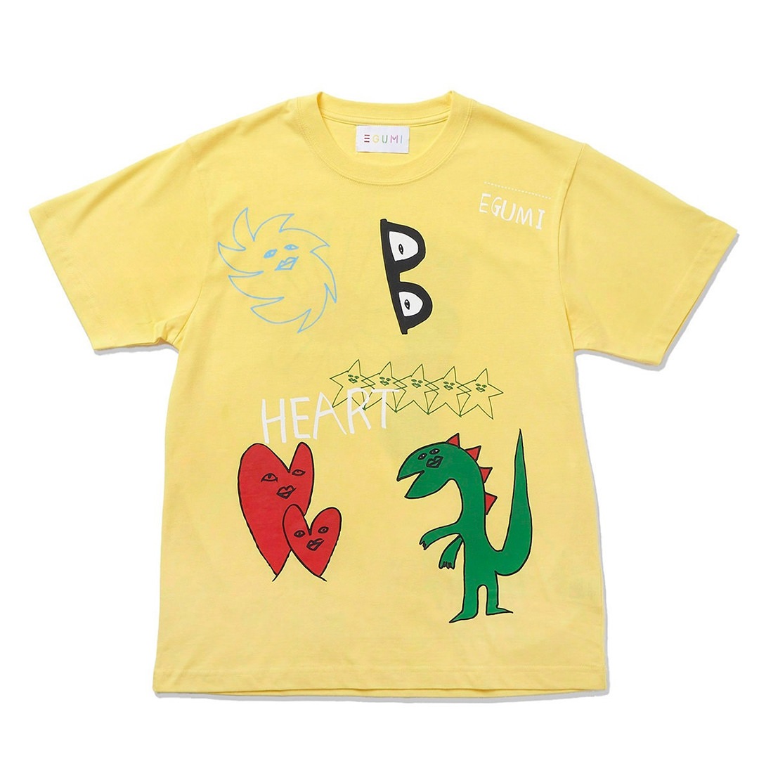EGUMI MULTI PRINT TEE【YELLOW】