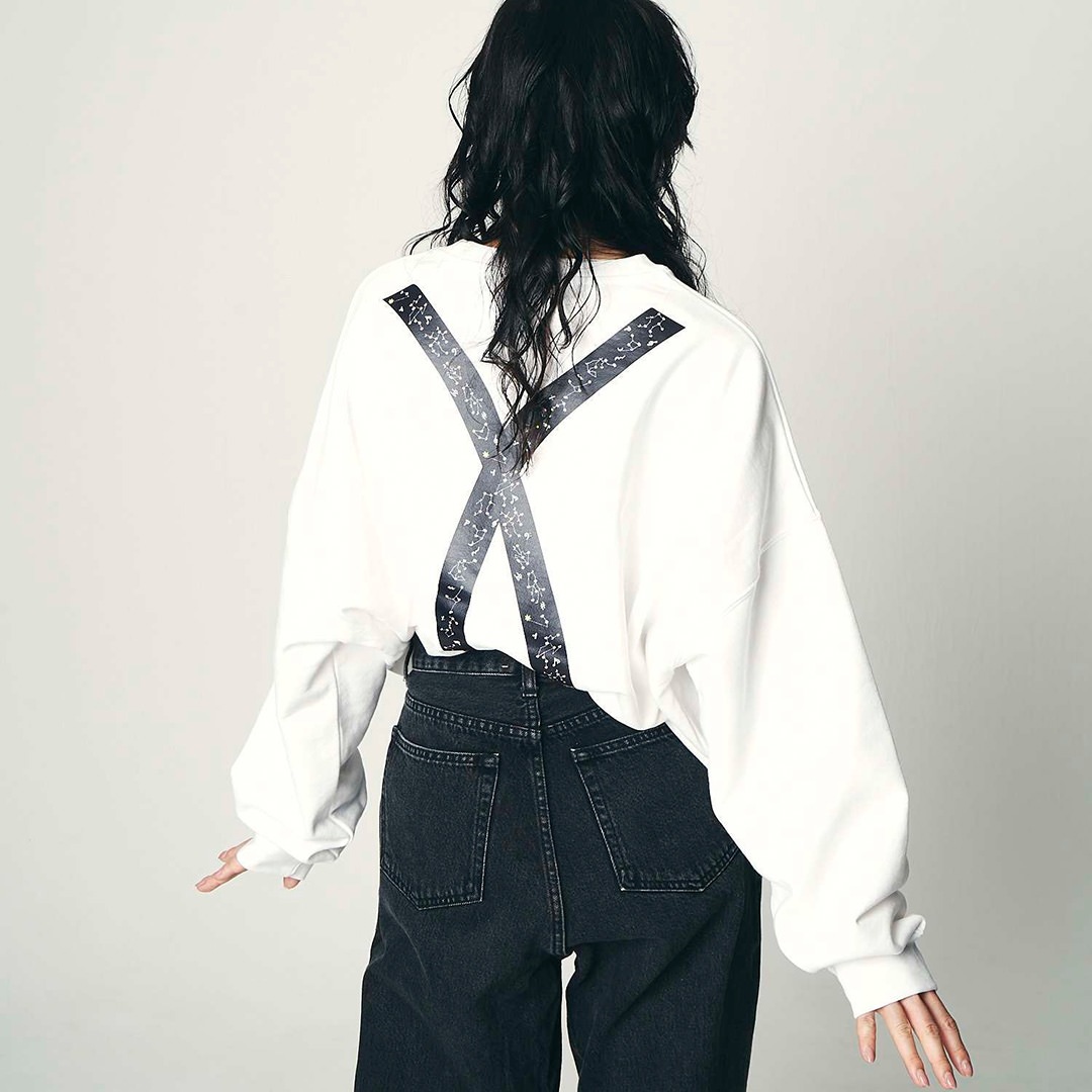 WINGLE ZODIAC SIGN BIG SWEAT SHIRTS【WHITE】