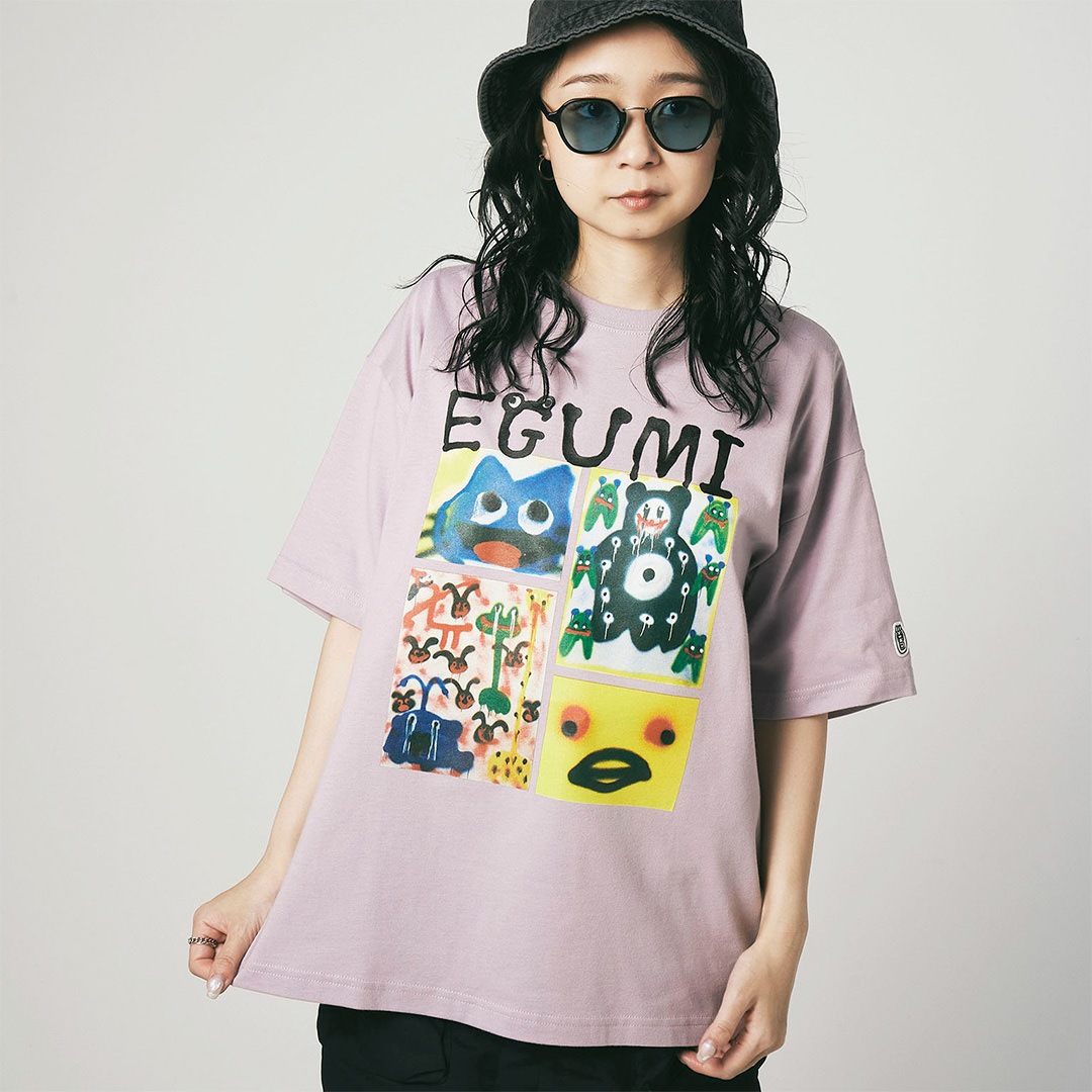 EGUMI SPRAY ART BIG TEE【SMOKEY PURPLE】