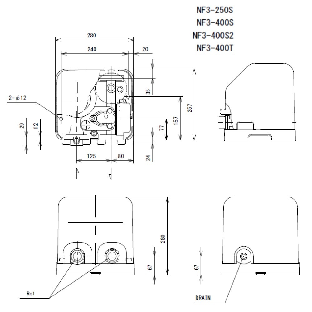 川本製作所 NF3-250S 口径25mm 単相 250w(AR211241) : 浅井戸用給水