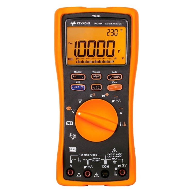 【新品】キーサイト・テクノロジー ハンドヘルド・デジタル・マルチメータ、4桁、IP67 U1242C