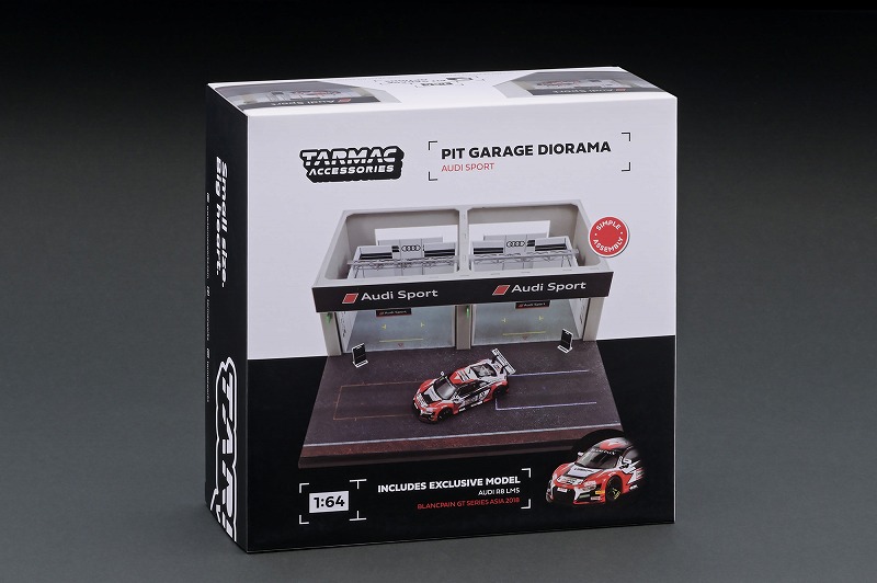 T64D-001-AS　1/64　Diorama - Racing Pit Garage Audi Sport