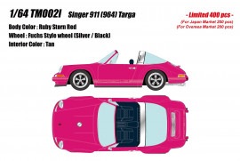 ★予約商品　MakeUp/Titan64　TM002I　1/64 Singer 911 (964) Targa　 ルビーストーンレッド