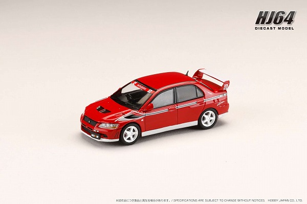 ★予約商品　HobbyJAPAN　HJ642054BR　1/64　三菱ランサー GSR EVOLUTION 7 RALLY STYLE VERSION パルマレッド