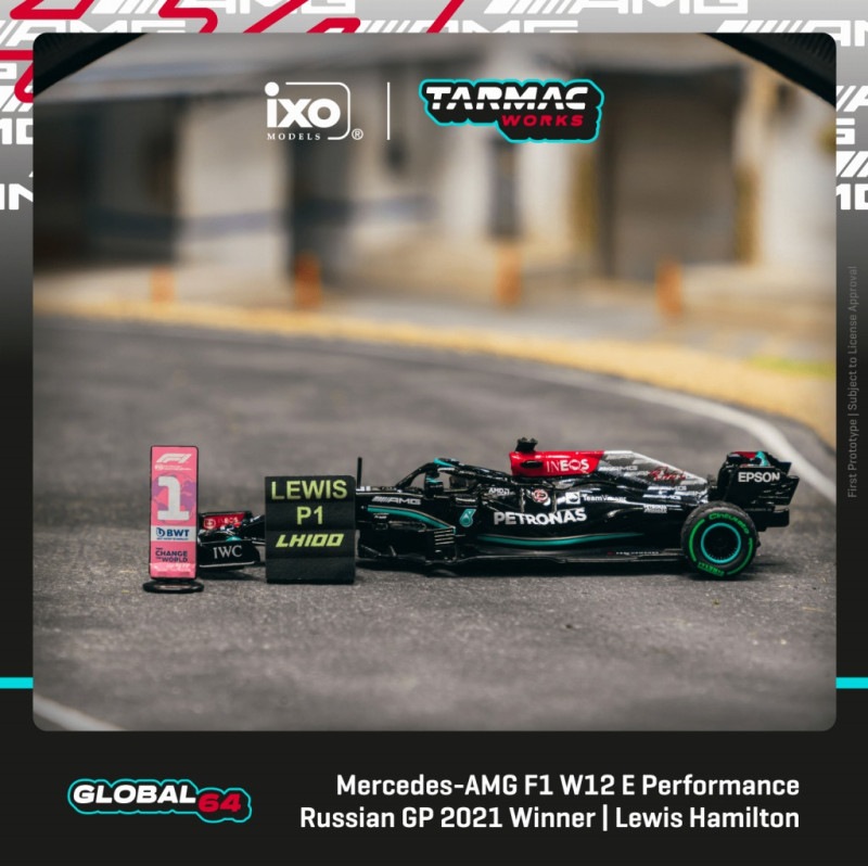 TARMACWORKS　T64G-F037-LH3　1/64　Mercedes-AMG F1 W12 E Performance Russian Grand Prix 2021 Winner　100th Win