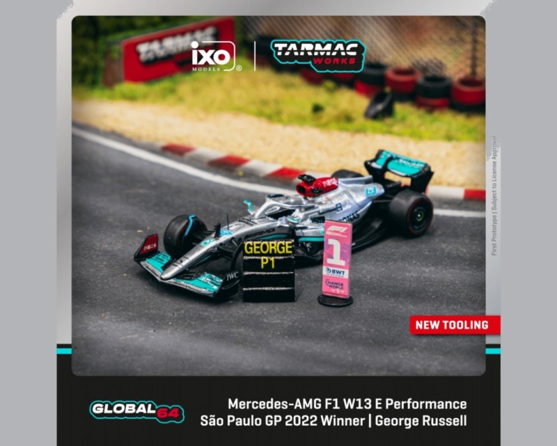 TARMACWORKS　T64G-F044-GR1　1/64　Mercedes-AMG F1 W13 E Performance Sao Paulo Grand Prix 2022 Winner