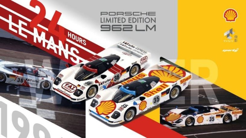 ★予約商品　トイイースト　YCOMBO64004　1/64　sparky 1/64 Porsche 962 LM Shell 24h Le Mans 1994 (2台セット) 3rd #35 & Winner #36