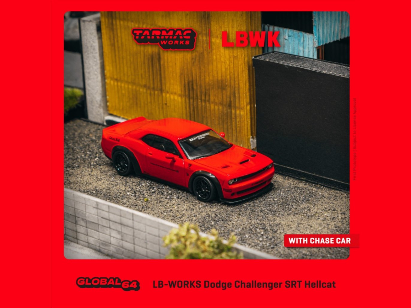 ★予約商品　TARMACWORKS　T64G-TL039-RE　1/64　LB-WORKS Dodge Challenger SRT Hellcat Red