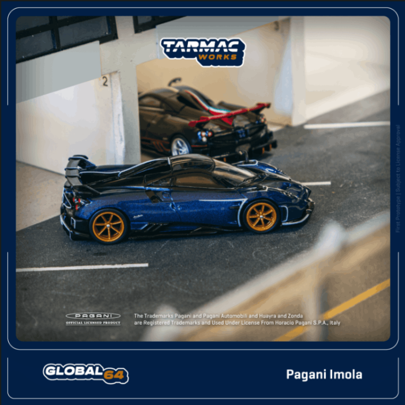 ★予約商品　TARMACWORKS　T64G-TL046-BL　1/64　Pagani Imola Blu Argentina