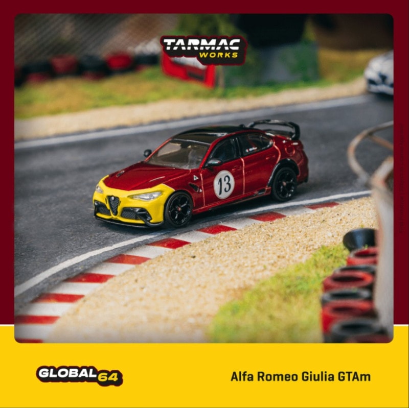 ★予約商品　TARMACWORKS　T64G-TL031-MRY　1/64　Alfa Romeo Giulia GTAm Red / Yellow