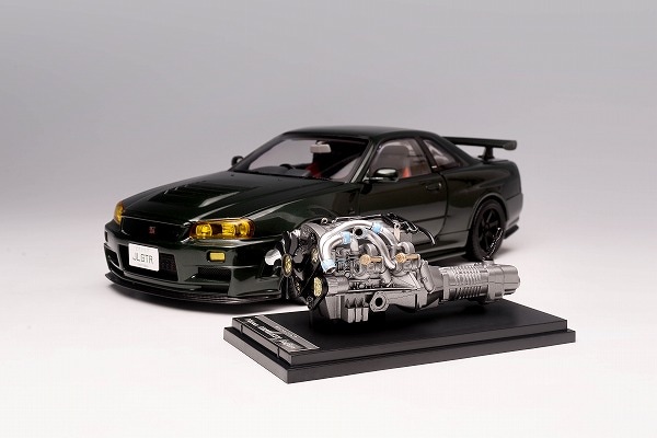 ★予約商品　MOTORHELIX　M83408　1/18　日産 スカイライン GT-R R34 NISMO CRS VER. ダークグリーン