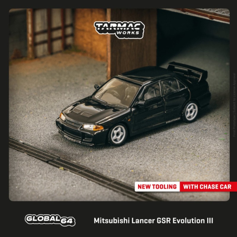 ★予約商品　TARMACWORKS　T64G-050-BK　1/64　Mitsubishi Lancer GSR Evolution II Black