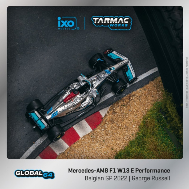 ★予約商品　TARMACWORKS　T64G-F044-GR3　1/64　Mercedes-AMG F1 W13 E Performance Belgian Grand Prix 2022