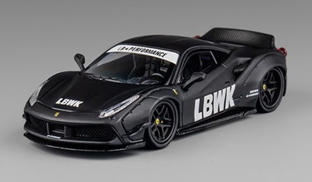 ★予約商品　CM・MODEL　CM64-LB488-INA　1/64 LB-WORKS 488 Widebody マットブラック インドネシア限定